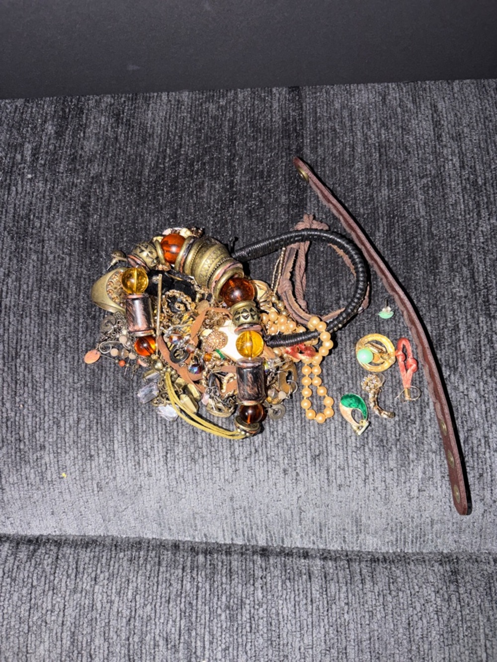 Mixed Boho Jewelry Lot – Amber, Gold & Brown Accents